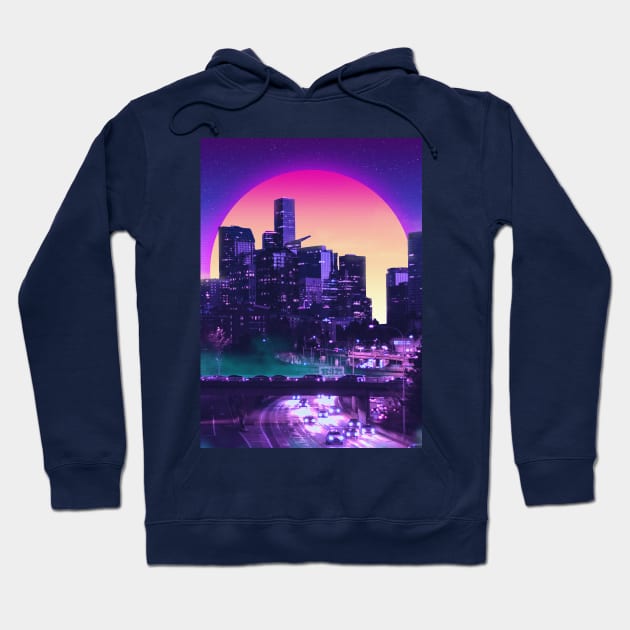 Retro City 80s neon Hoodie by mrcatguys